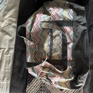 thirty-one Chevron Tote with Pink, Teal, Yellow and Black Accents